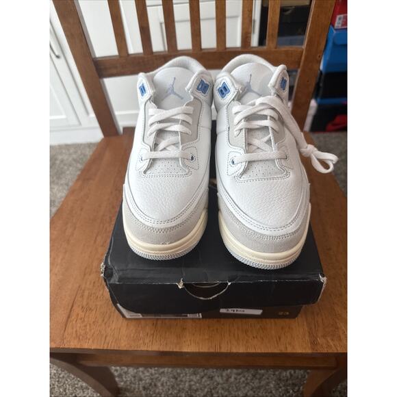 Size 2.5Y Jordan 3 Retro "Lucky Shorts" Summit Wht/Blue (DM0966 101) BS143